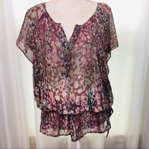 EUC a.n.a. Chiffon Short Sleeve Blouse